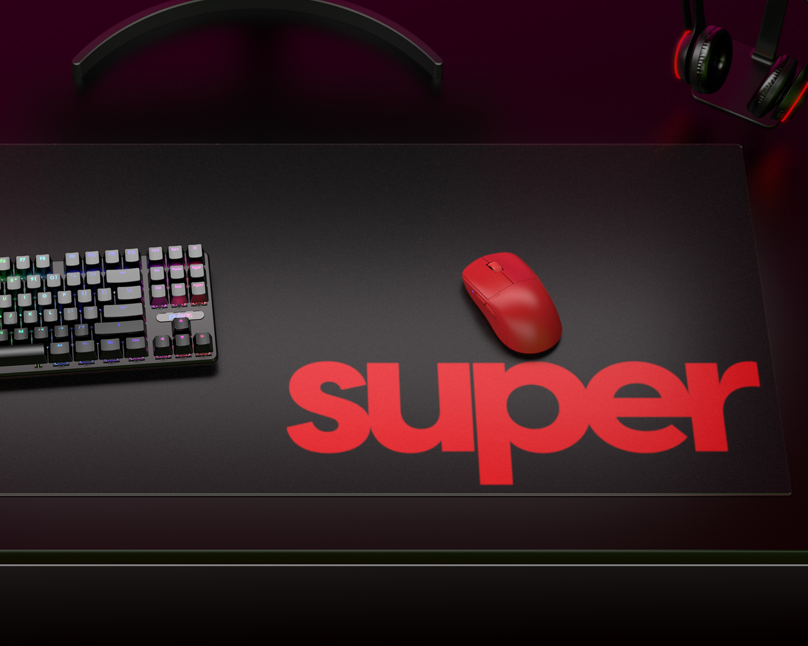 Superglide Glass Mouse Pad - XL - Red 