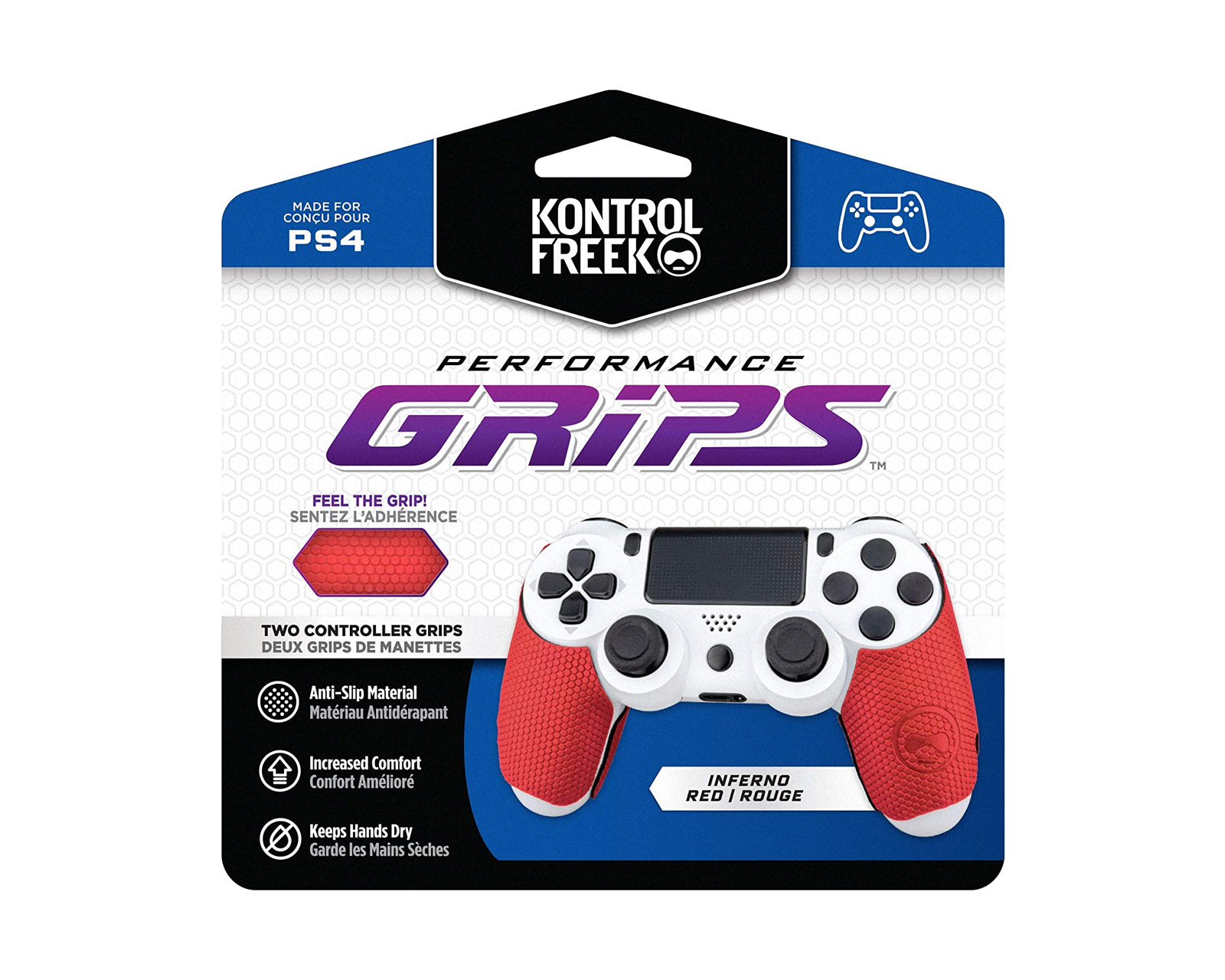 KontrolFreek Performance Grips Inferno Red - PS4 