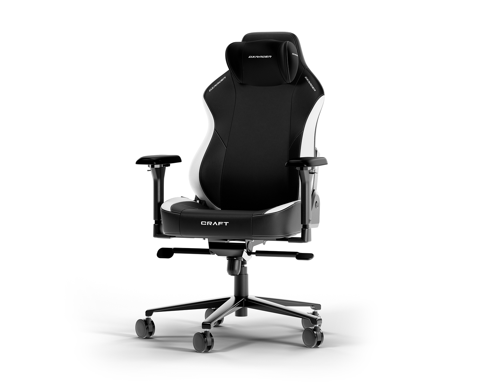 DXRacer CRAFT L Black White EPU Leather MaxGaming