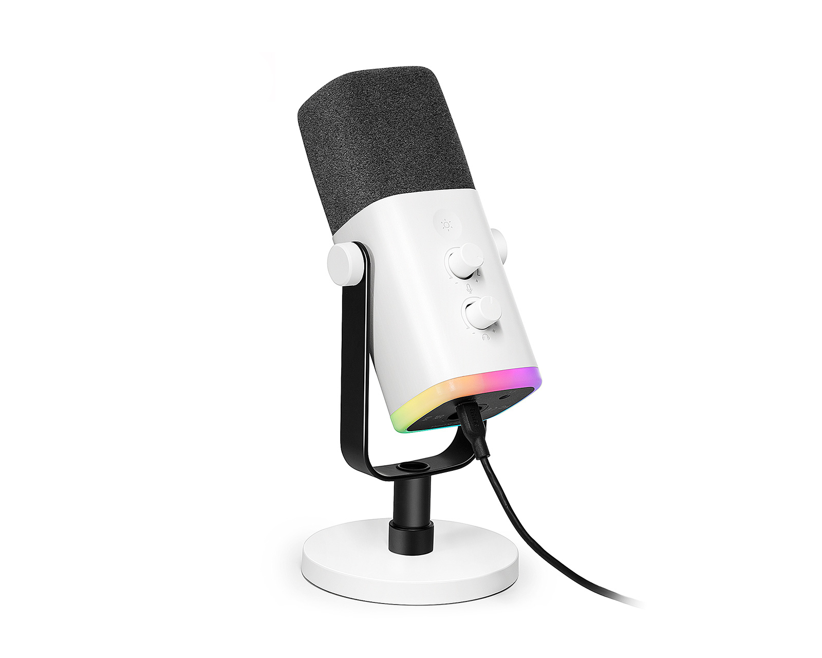 Fifine AMPLIGAME AM8 RGB USB/XLR Microphone - Dynamic Mic - White
