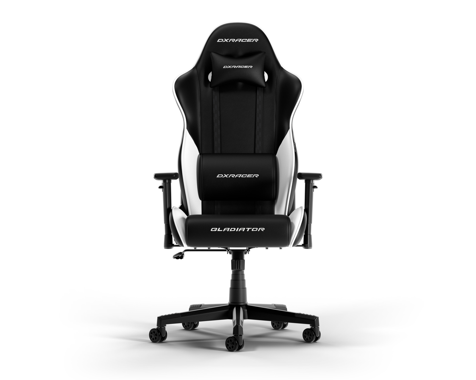 DXRacer GLADIATOR L Black & White PVC Leather - MaxGaming.com