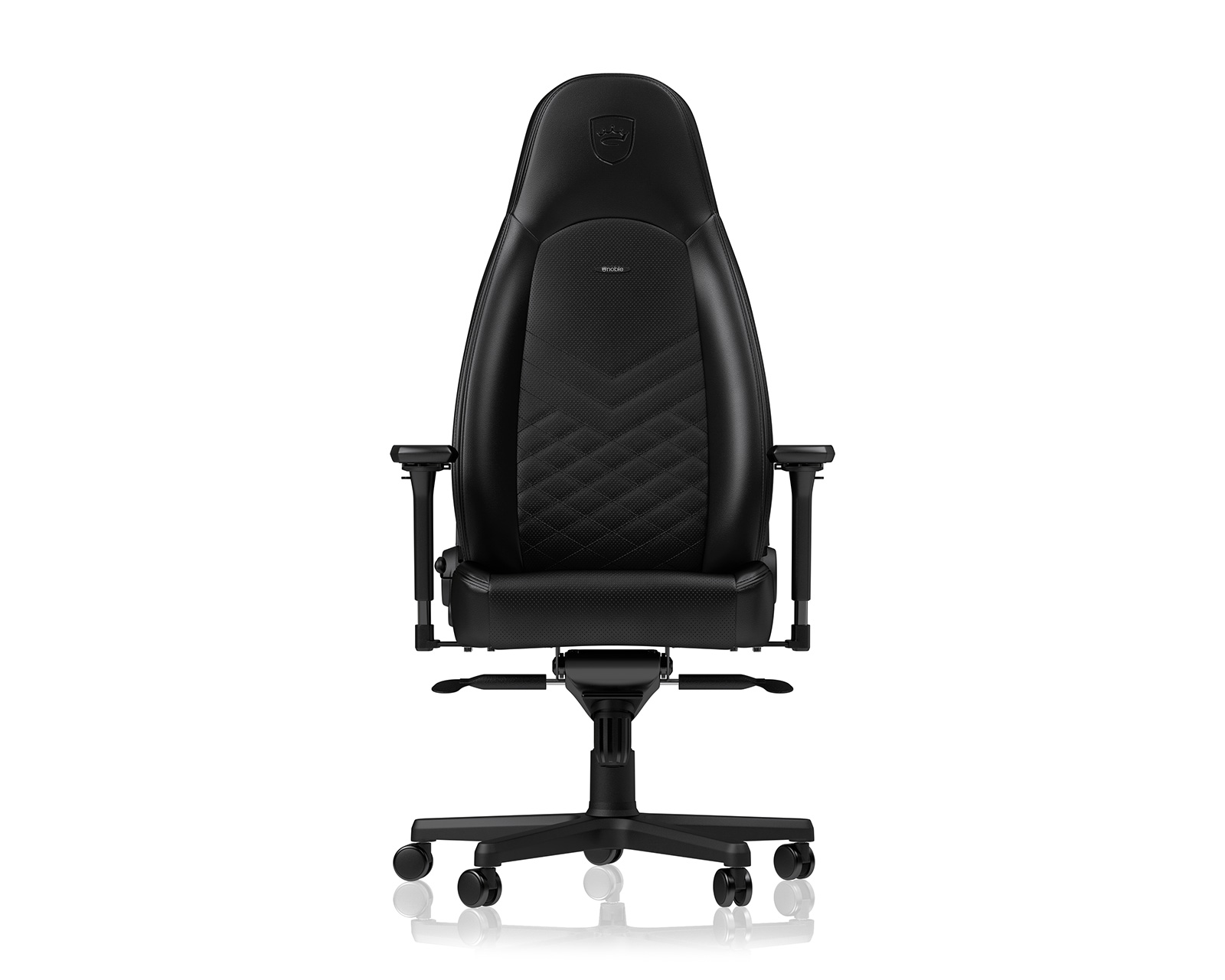 Chaise de gaming - NOBLECHAIRS - ICON - Black Edition - Cuir synthétique - Réglable en hauteur - Accoudoirs - Informatique