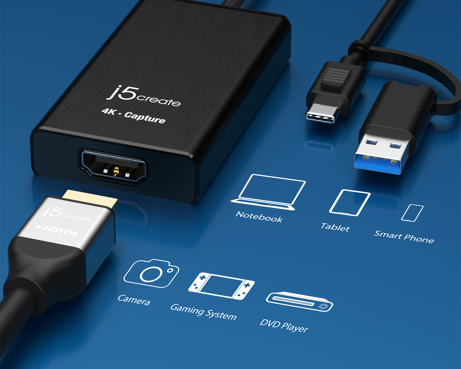 j5create HDMI to USB-C 4K Capture Adapter - MaxGaming.com