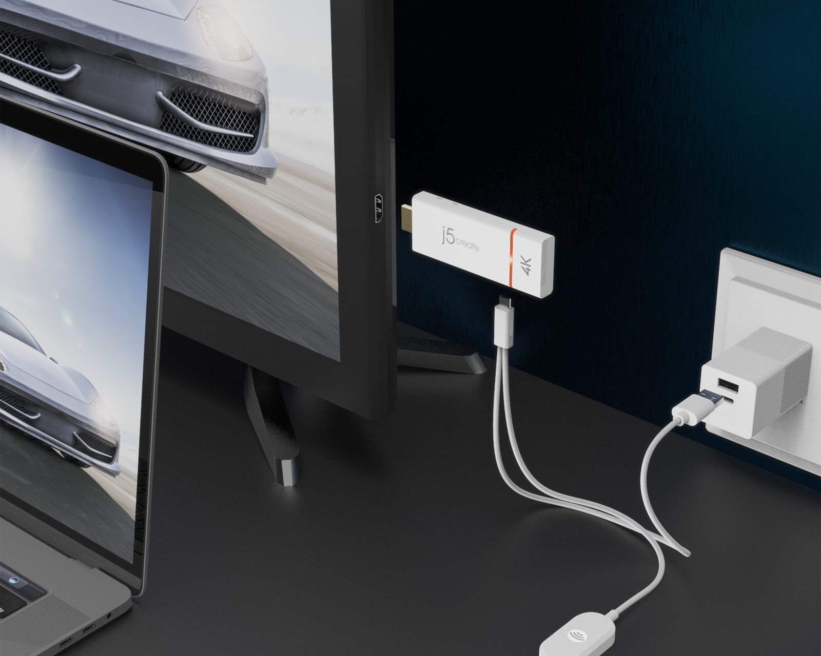 Adaptateur Sans Fil ScreenCast 4K J5create – Miracast, AirPlay, Chromecast, Pour Téléphone, Tablette, PC – Plug & Play