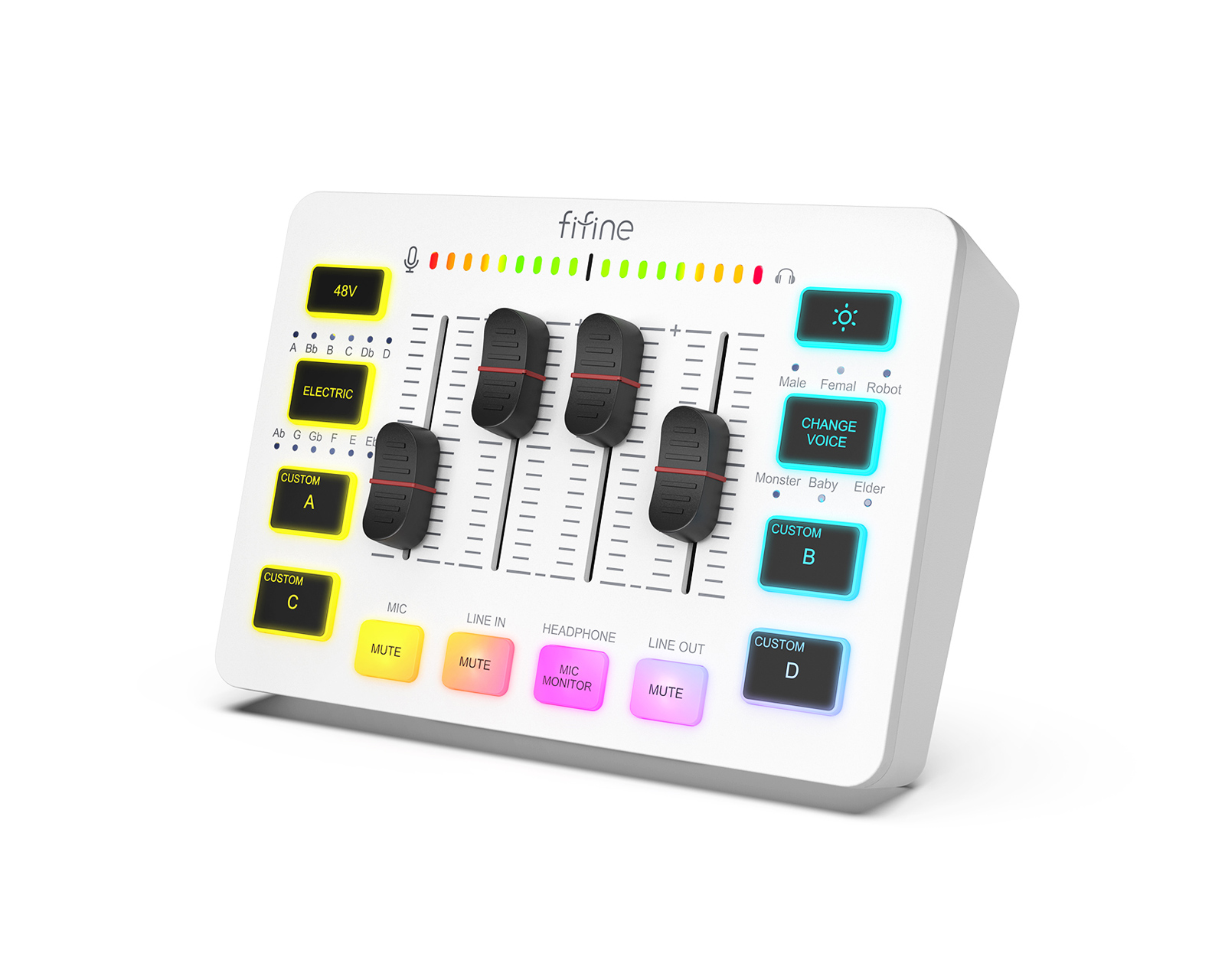 Fifine AMPLIGAME SC3 Gaming USB Mixer - Audio Mixer for Streaming & Podcast - White - MaxGaming.com Fifine AMPLIGAME SC3 Gaming USB Mixer - Audio Mixer for Streaming & Podcast - White - MaxGaming.com