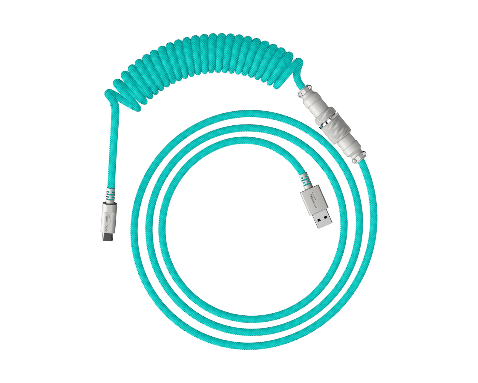 HyperX USB-C Coiled Cable - Light Green / White 