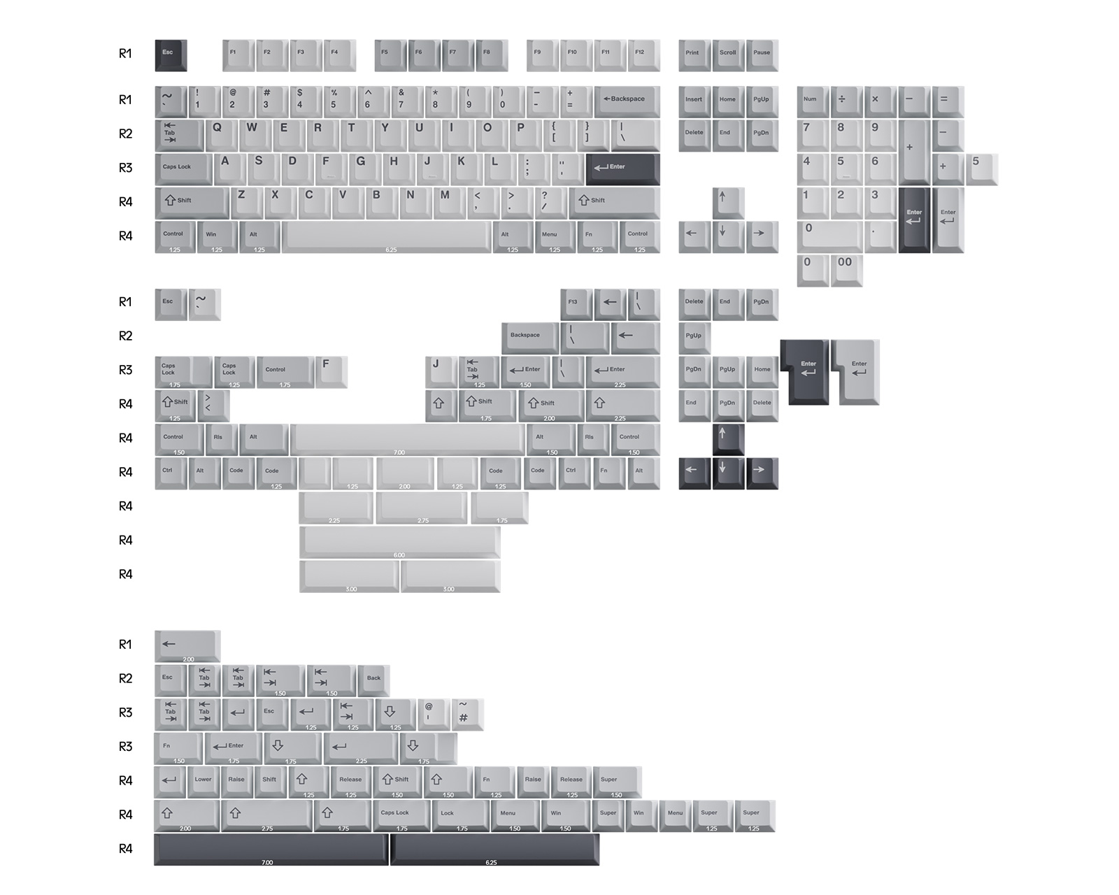 Wuque Studio（WS） Gray Skies ホワイト　XVX WS Gray Skies Keycaps – Wuque Studio