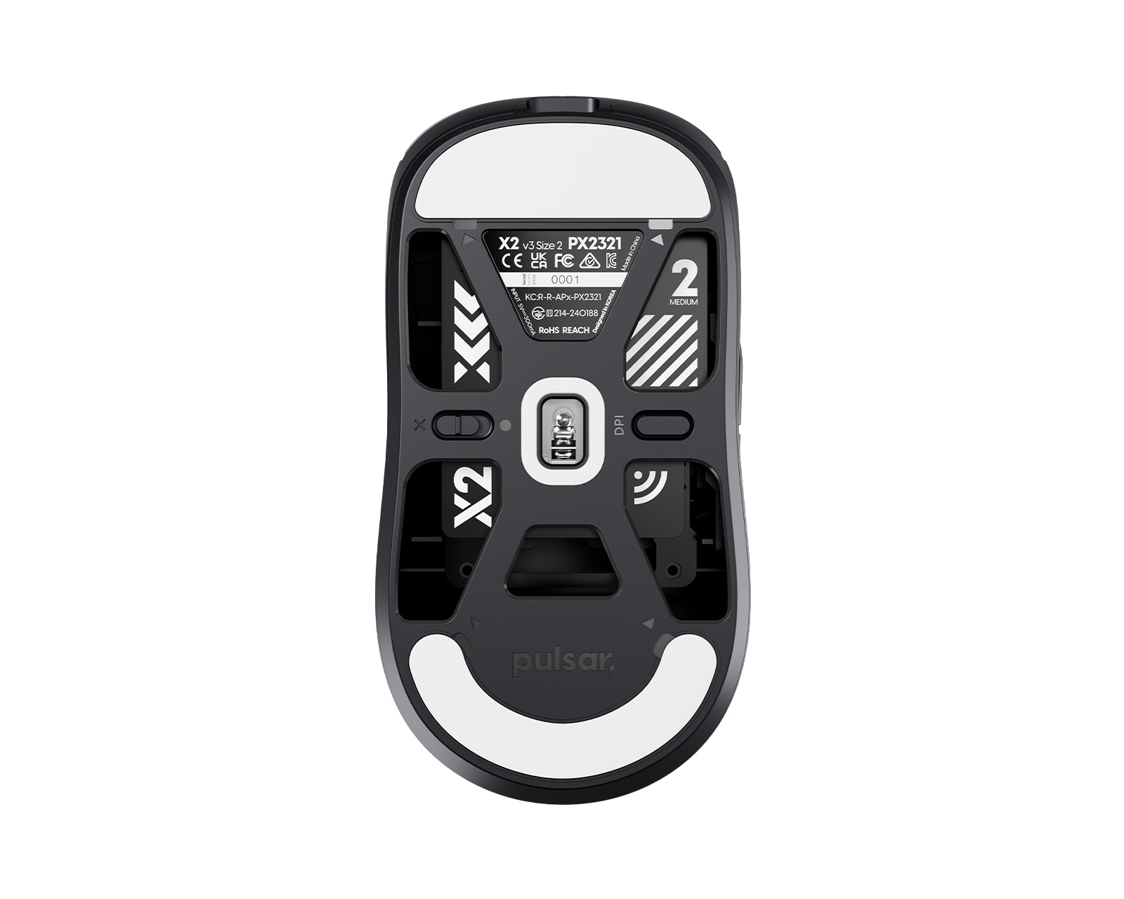 Pulsar X2V3 size2 黒 Pulsar X2 V3 Wireless - Size 2 (Medium)