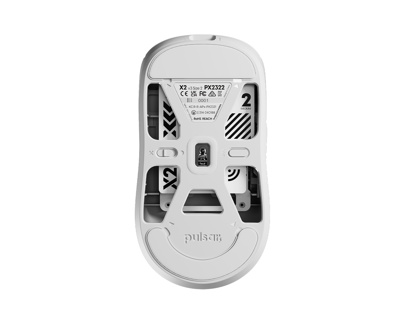 Pulsar X2 v3 Size2 Wireless Gaming Mouse - White - MaxGaming.com