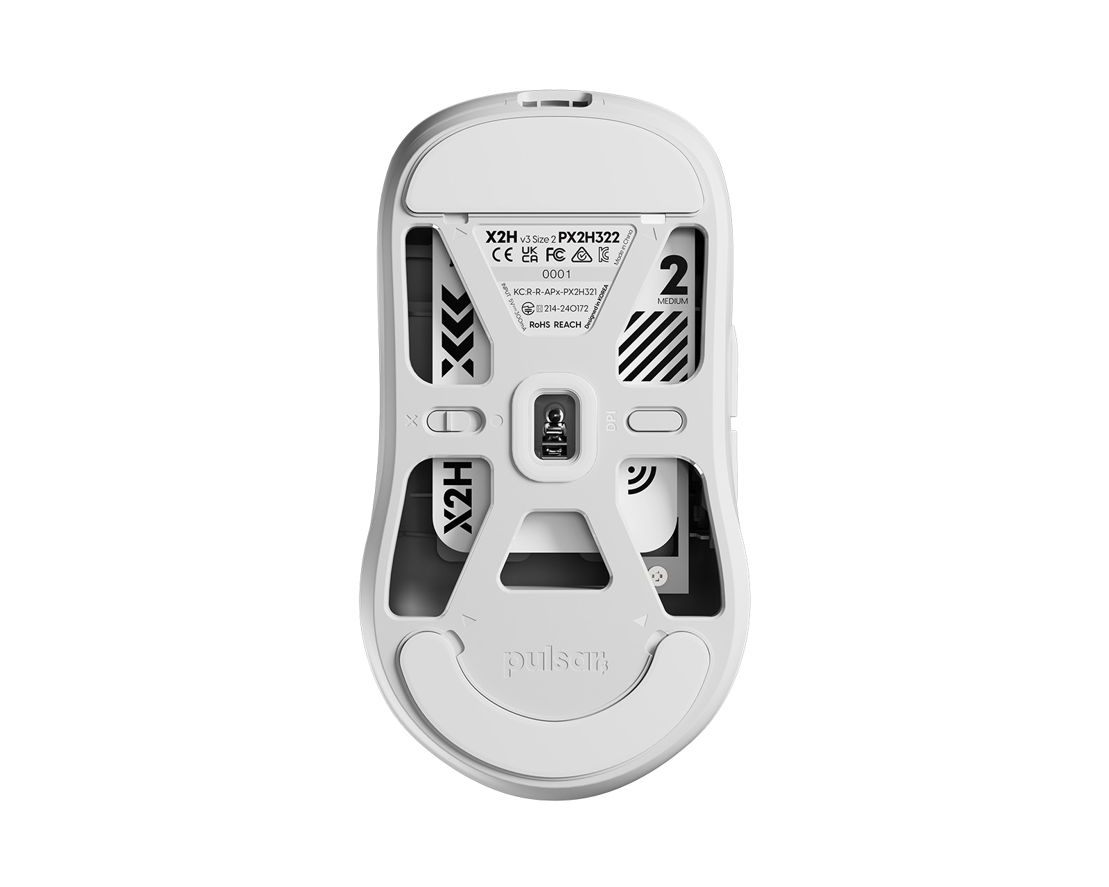 Pulsar X2H v3 Medium Wireless Gaming Mouse - White - MaxGaming.com