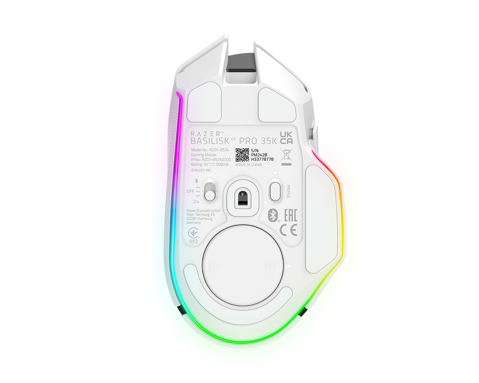 RAZER BASILISK V3 PRO白 Razer Basilisk V3 Pro Ergonomic Wireless Gaming Mouse