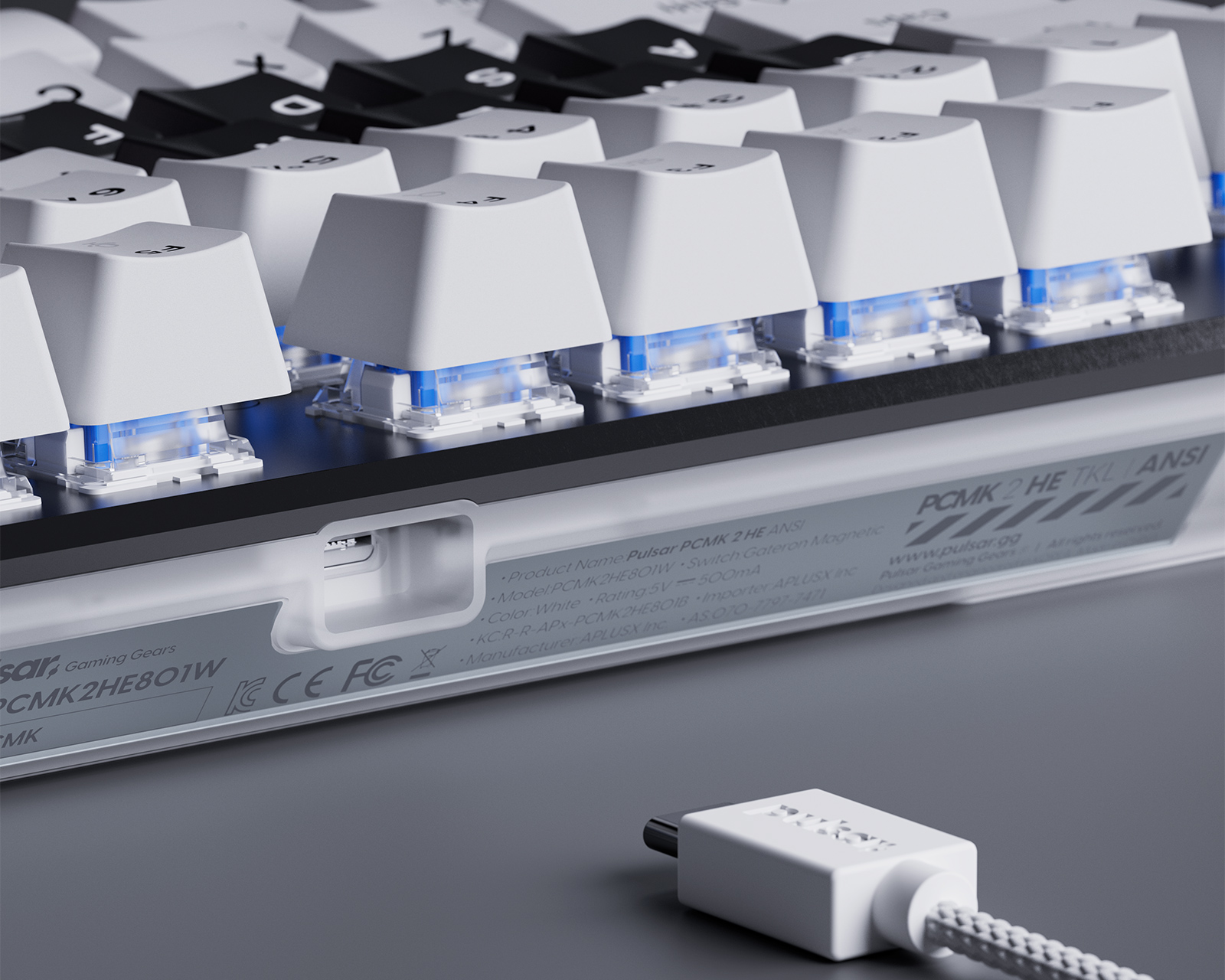 Pulsar PCMK 2 HE TKL Mechanical Keyboard ANSI - White - MaxGaming.com