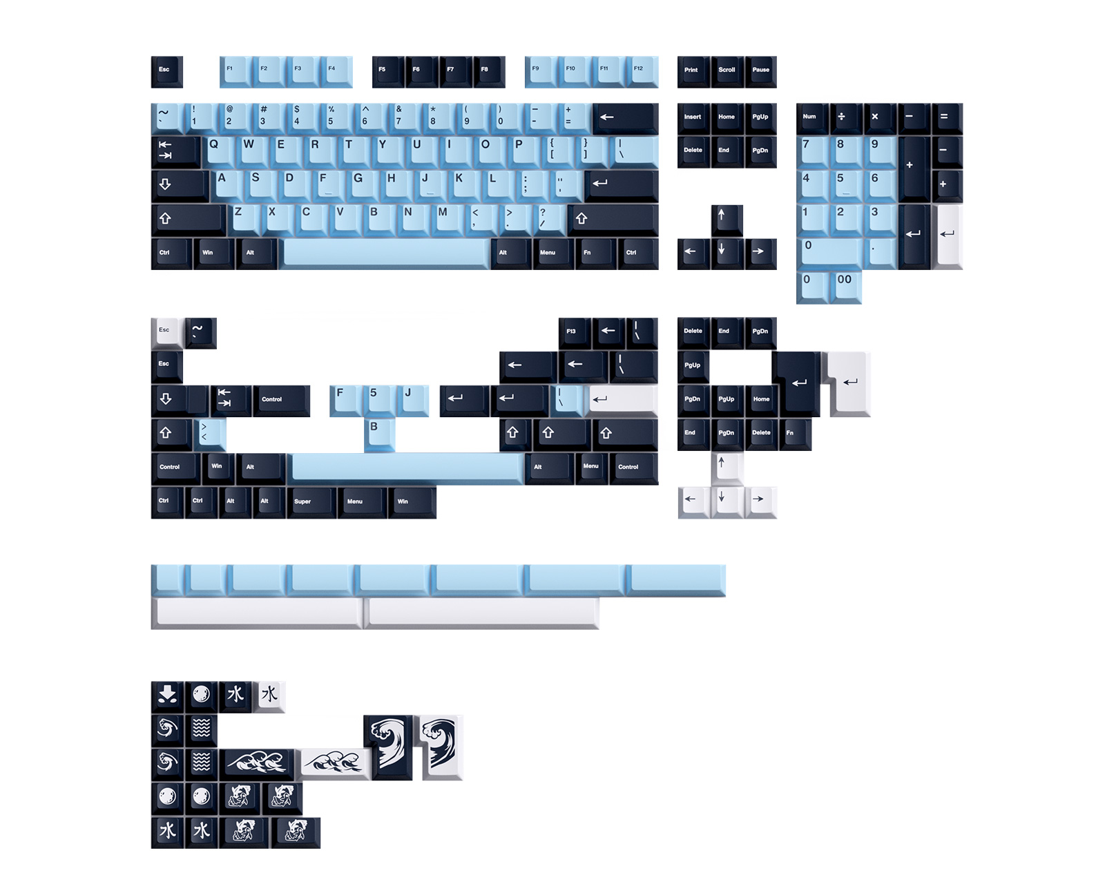 キーボード WS Mizu keycaps set WS PBT Mizu Keycaps – Wuque Studio