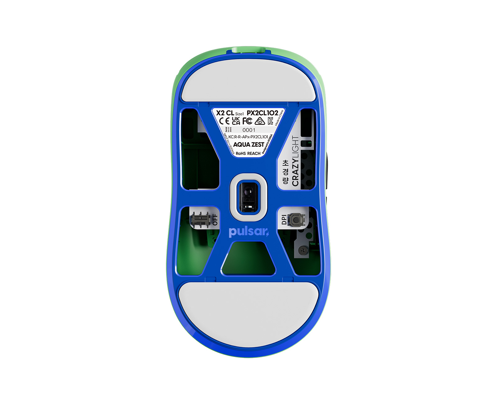 Pulsar X2 CRAZYLIGHT Wireless Gaming Mouse - Aqua Zest - MaxGaming.com