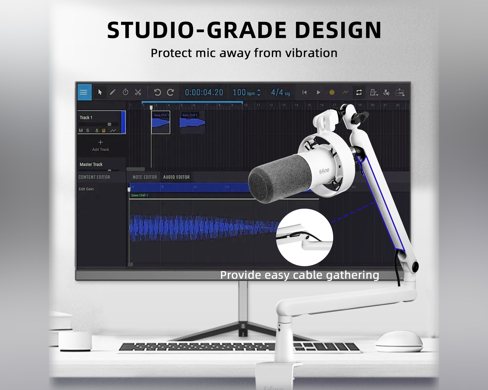 Fifine T688 Microphone Bundle - K688 - White - MaxGaming.com