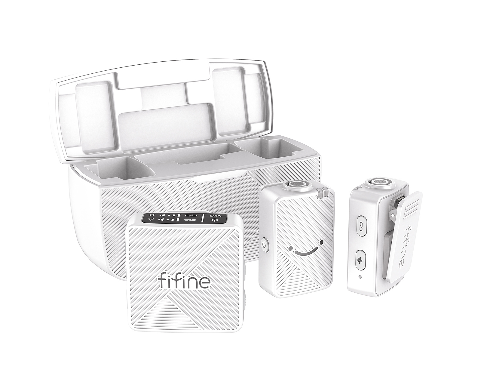 Fifine M9 Dual Wireless Microphone System - White - MaxGaming.com