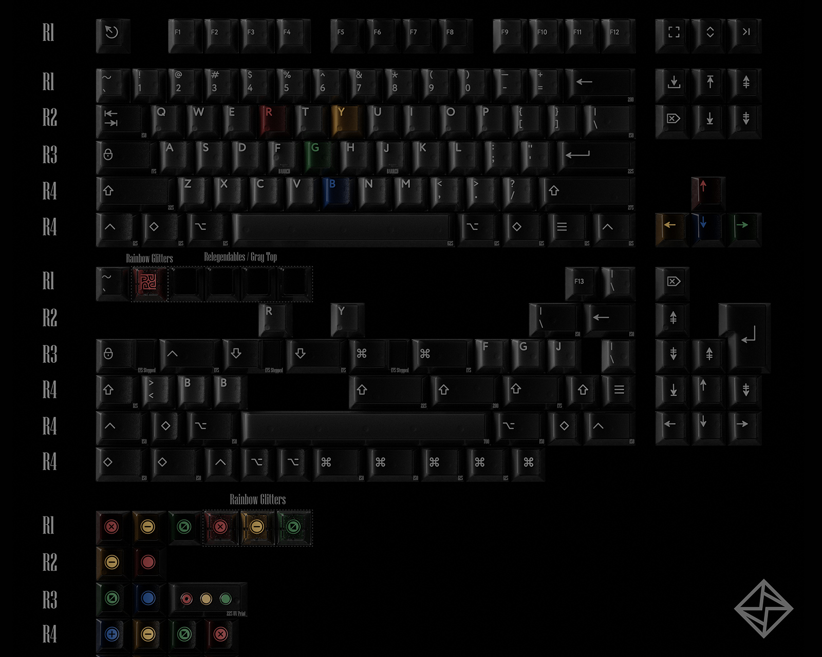 KBDfans PBTfans Retro Dark Lights R2 - Base kit - MaxGaming.com