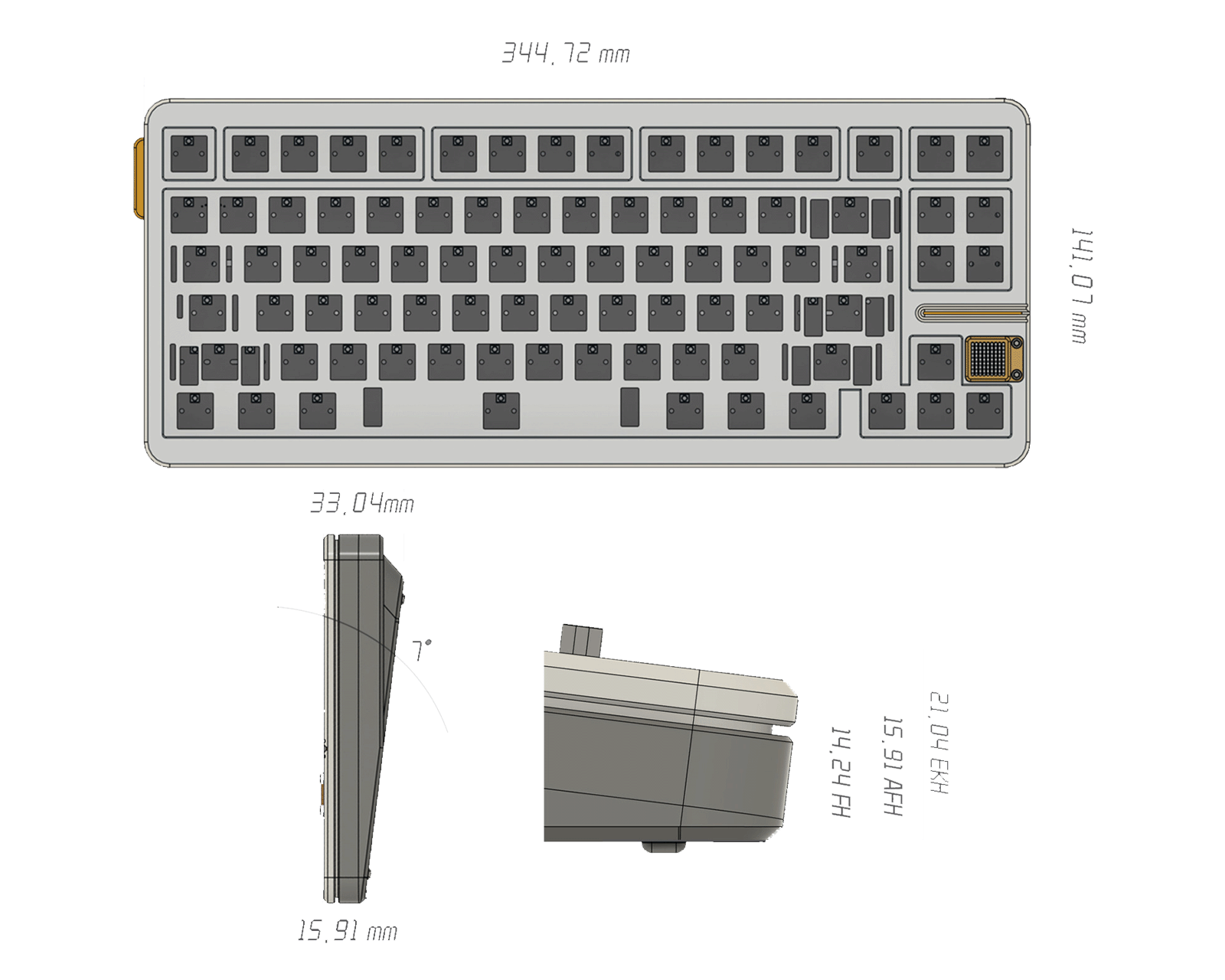 KBDfans GT-80 Case - Anodized Gray - MaxGaming.com