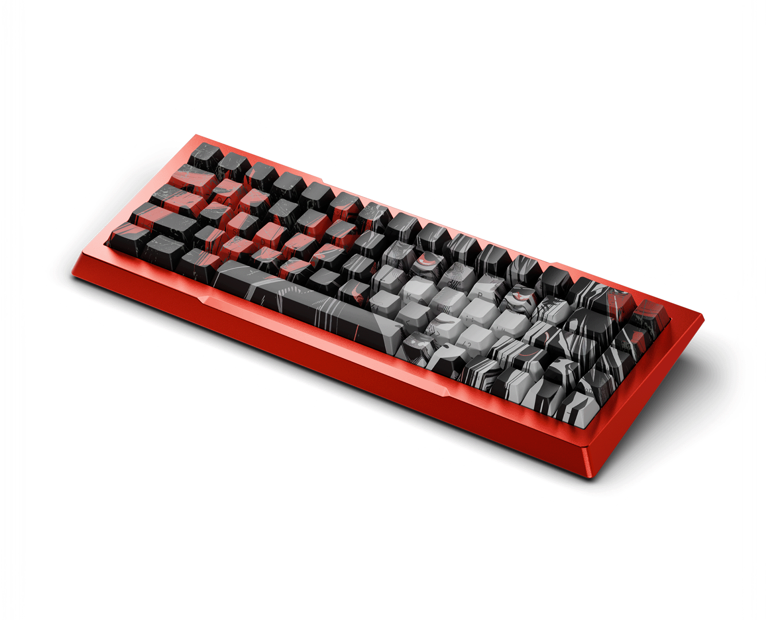 Pwnage Zenblade 65 V2 Keyboard - Red Frame / Dark Gray Bottom