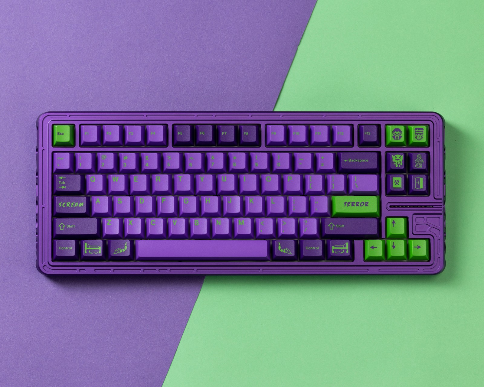 KBDfans Holy80 Case - Anodized Purple & Green - MaxGaming.com
