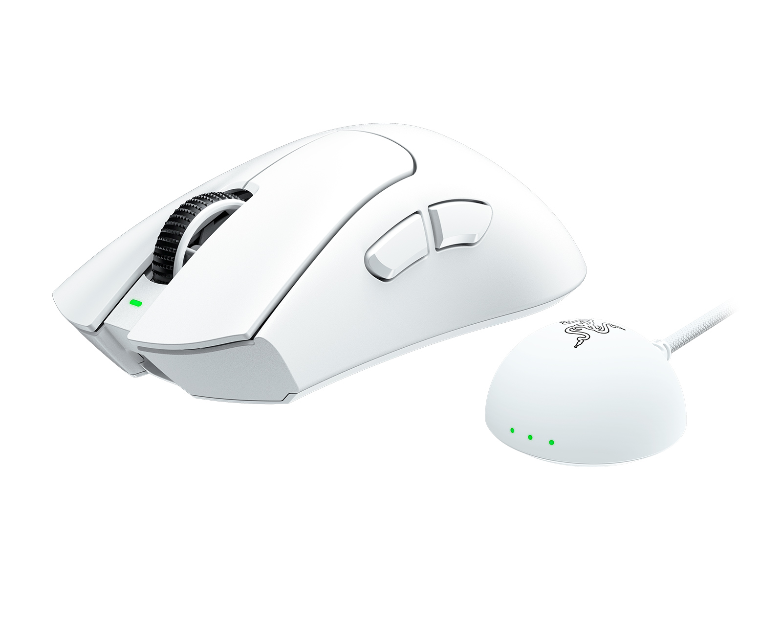 Razer DeathAdder V4 Pro Wireless Gaming Mouse - White - MaxGaming.com