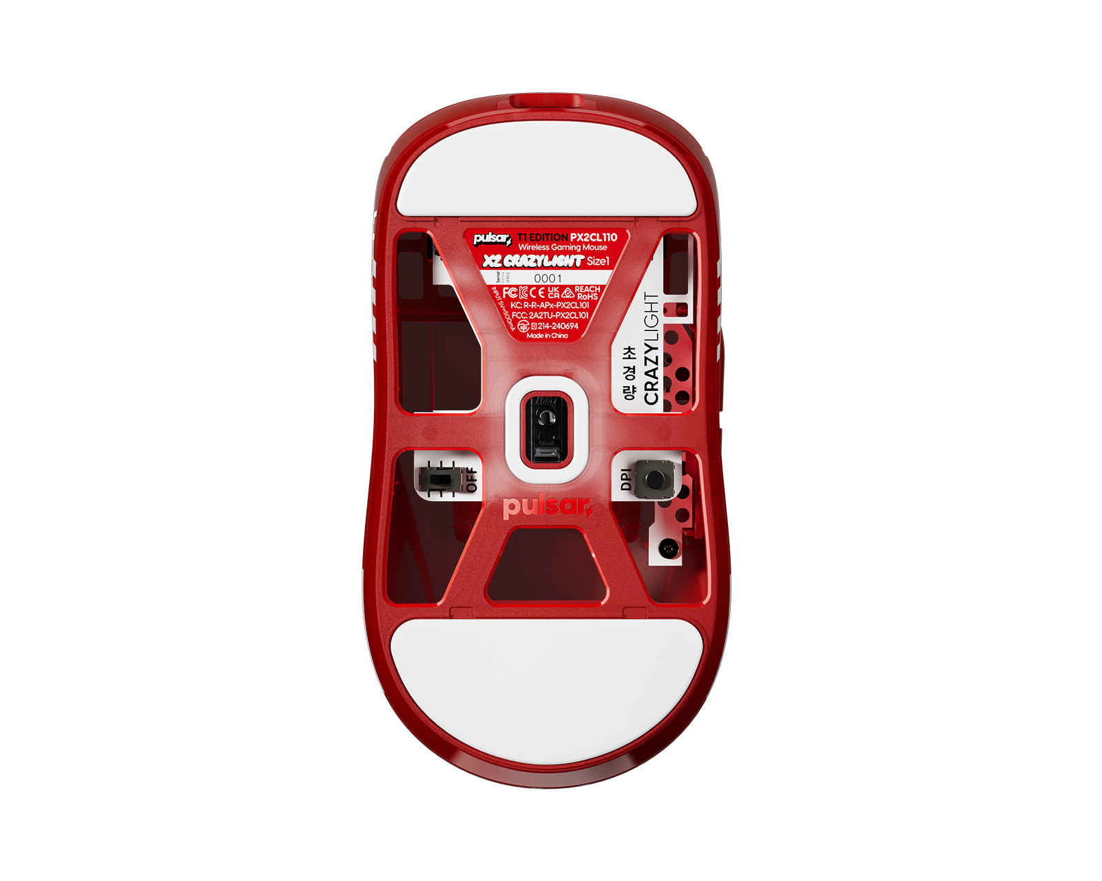 Pulsar X2 CRAZYLIGHT T1 Edition Wireless Gaming Mouse - Red