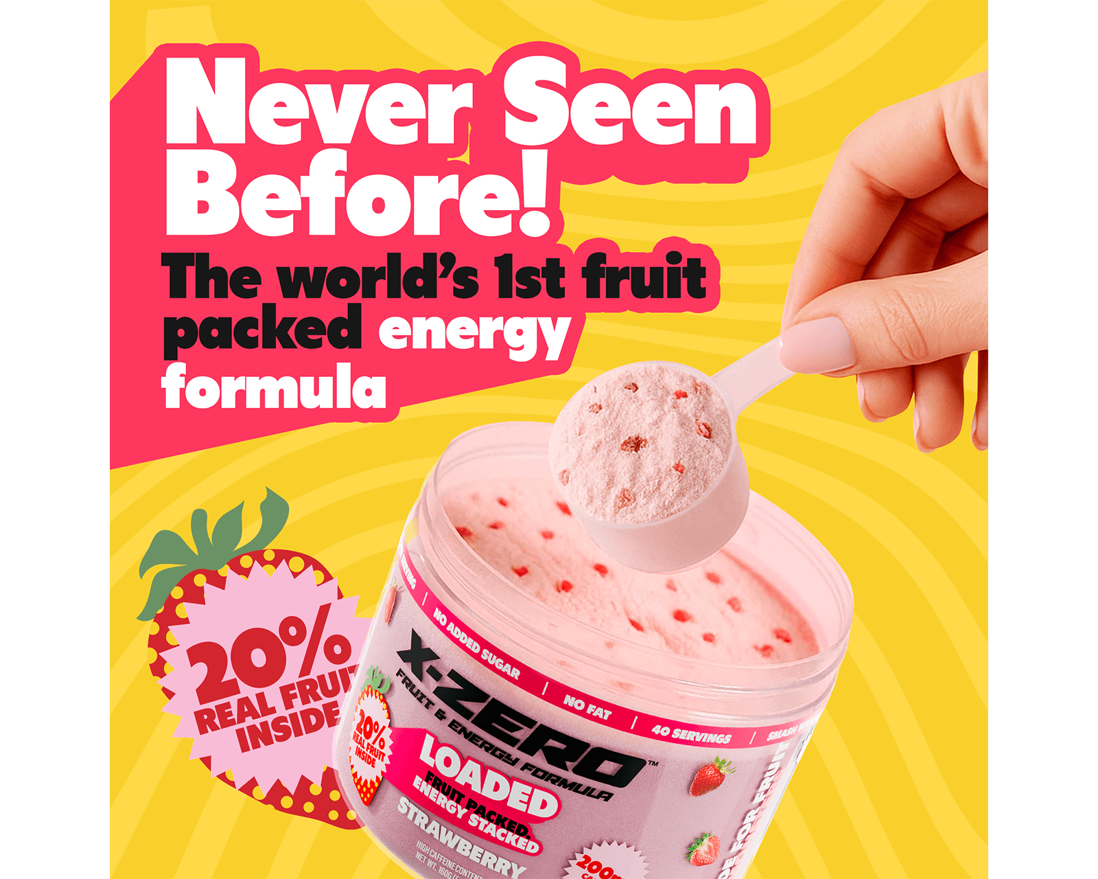 X-Gamer X-Zero Loaded Strawberry - 40 Servings - MaxGaming.com