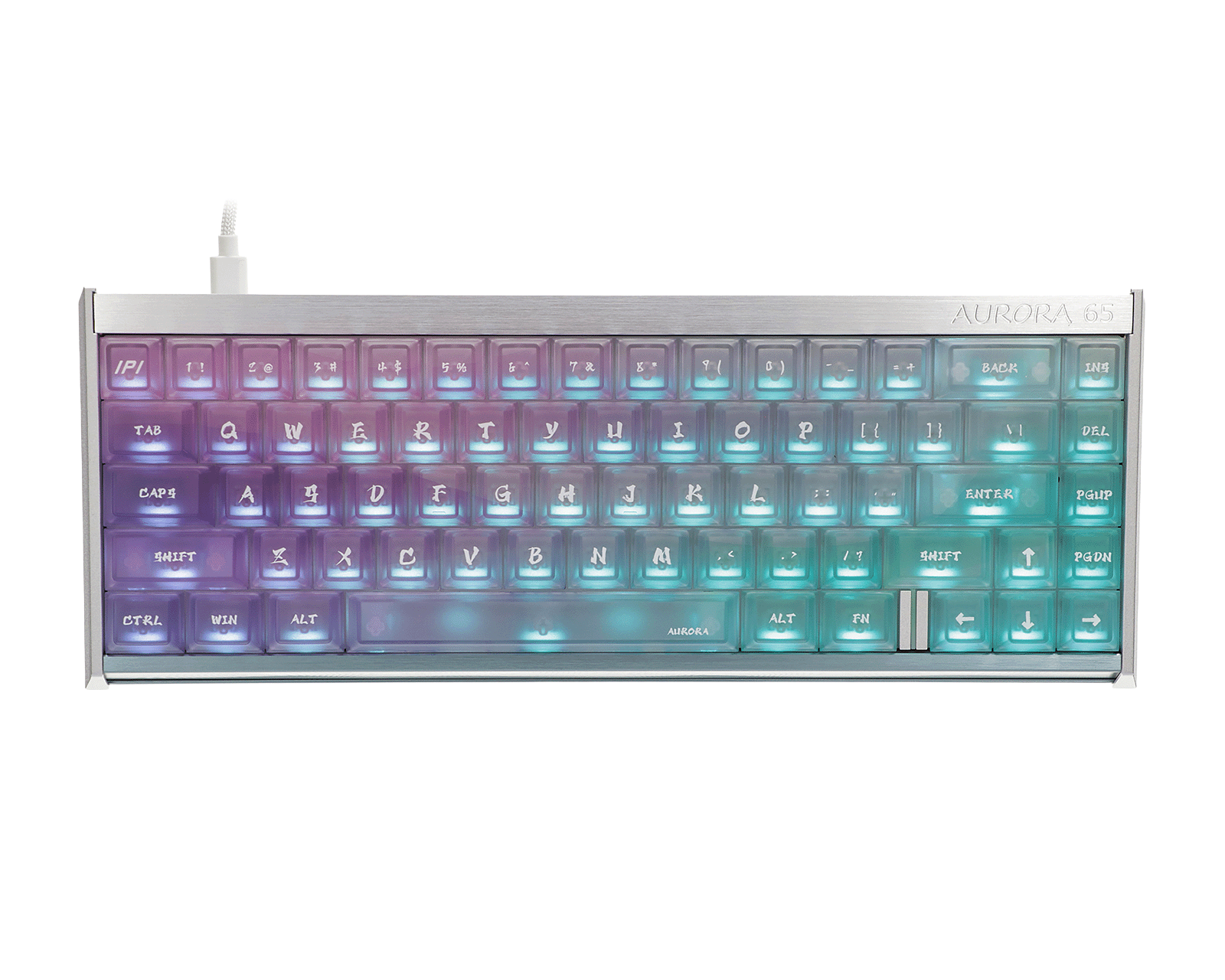 キーボード IPI AURORA65 Silver IPI Aurora 65 HE Keyboard - Silver/Blue - MaxGaming.com