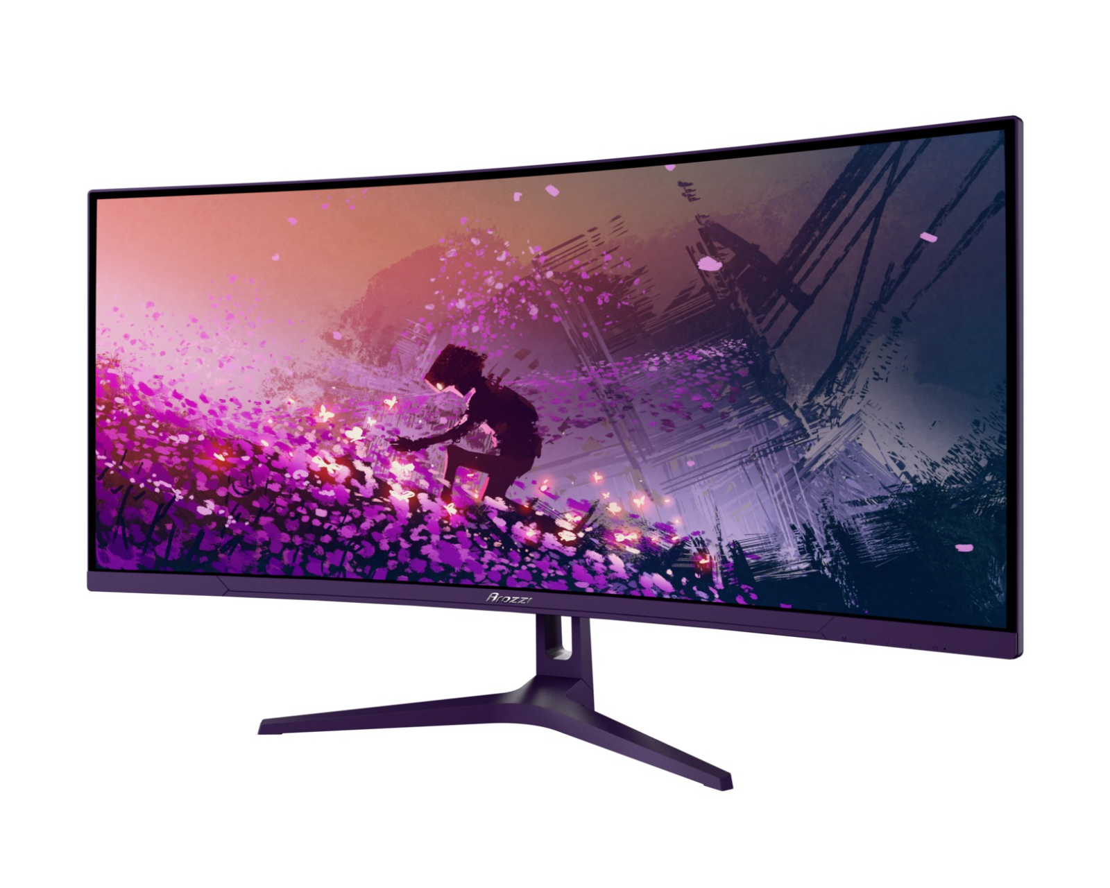 メロページ Arozzi Nova 34 Curved VA 3440x1440 165 Hz Gaming Monitor - Purple