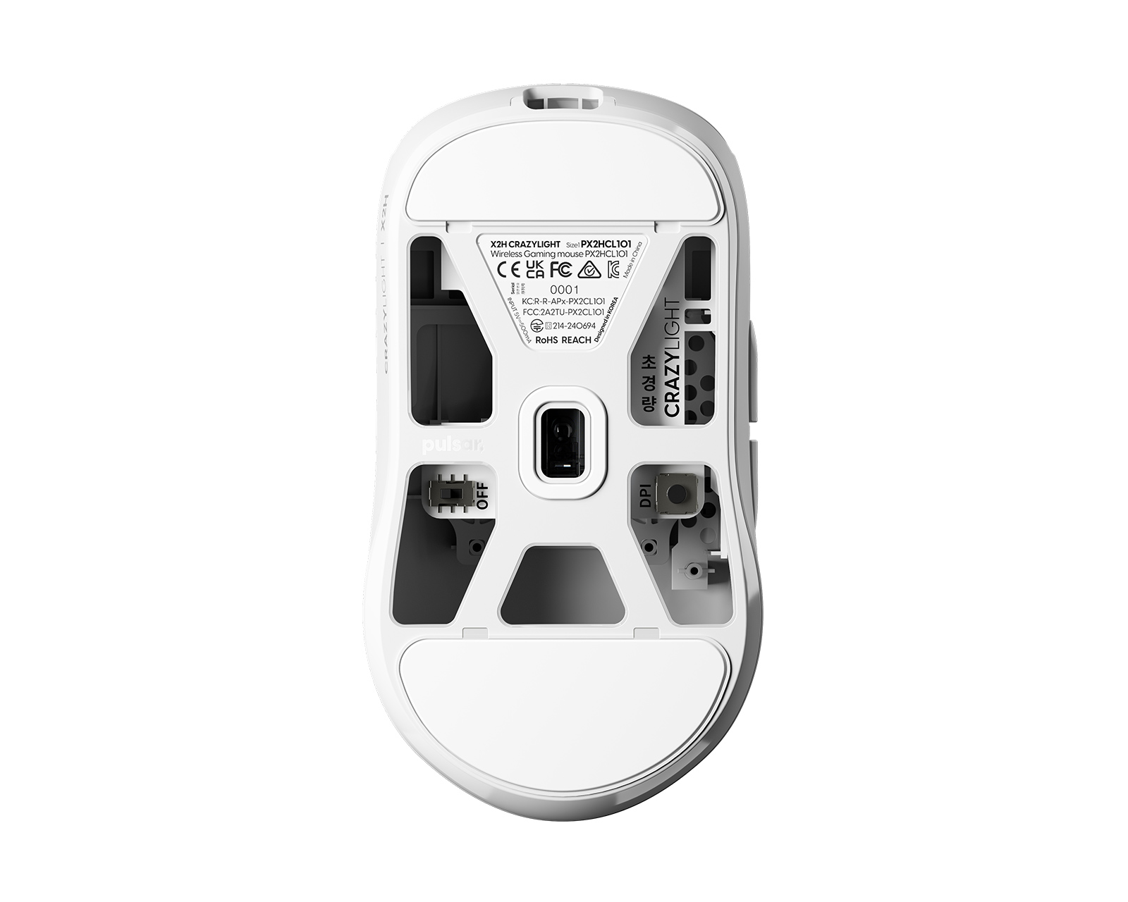 Pulsar X2H CRAZYLIGHT Wireless - Uyuni Hvid - MaxGaming.com