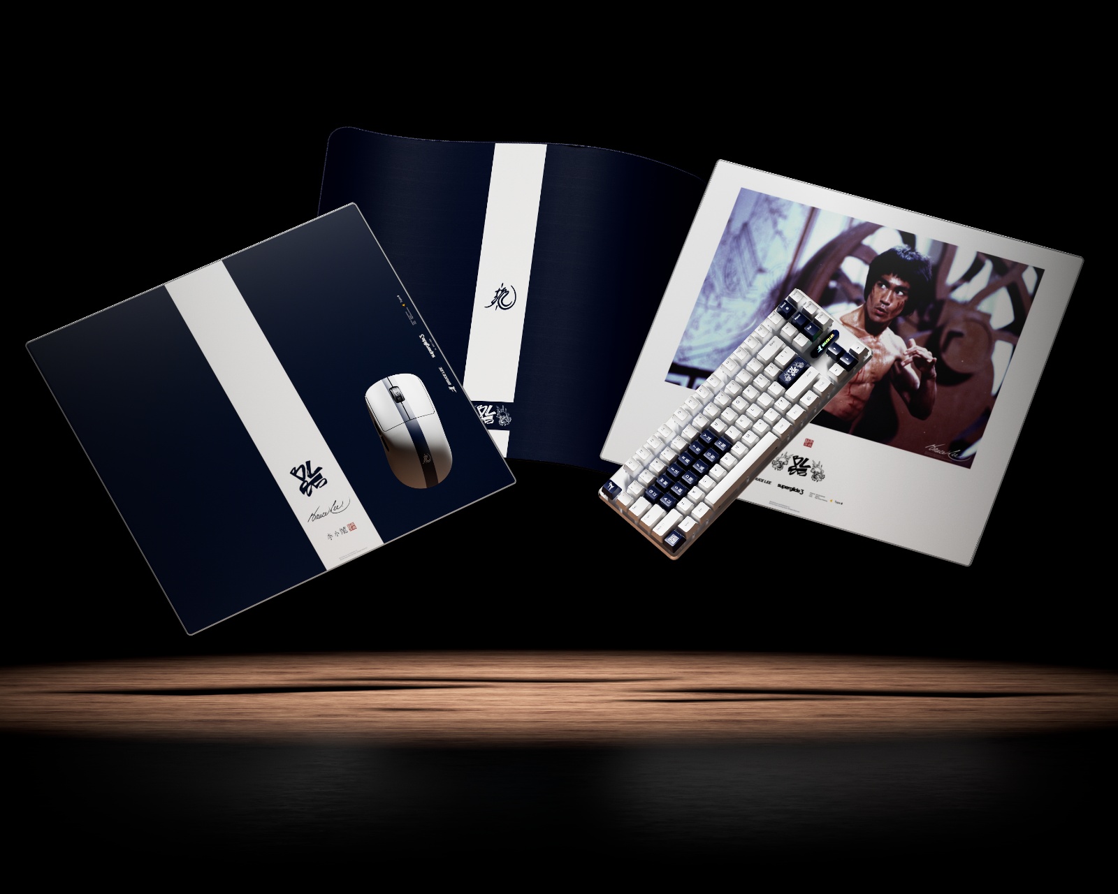 マウス・トラックボール Glass Mousepad Bruce Lee 85th Edition Superglide v3 x Bruce Lee 85th Edition XL - Navy - us.MaxGaming.com