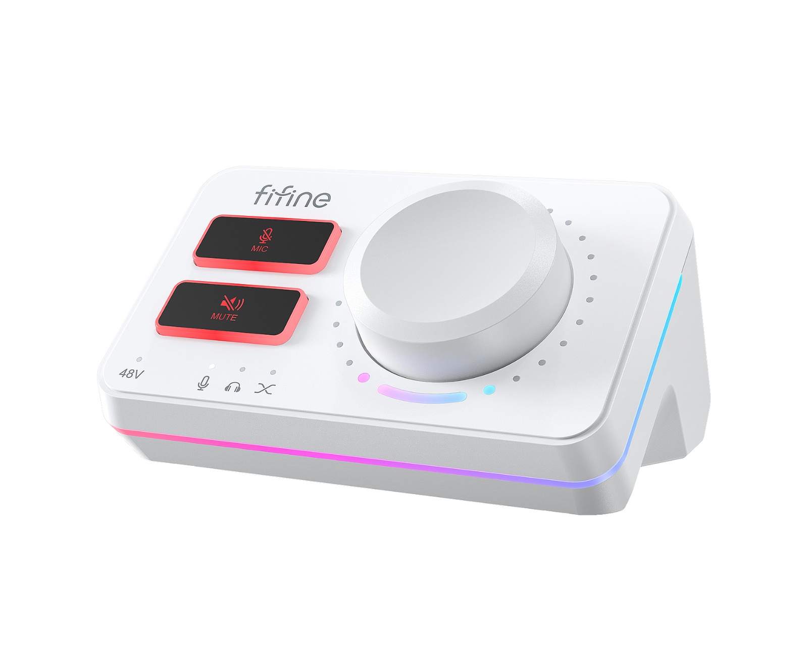 Fifine AmpliGame SC9 Audio Mixer - White - MaxGaming.com