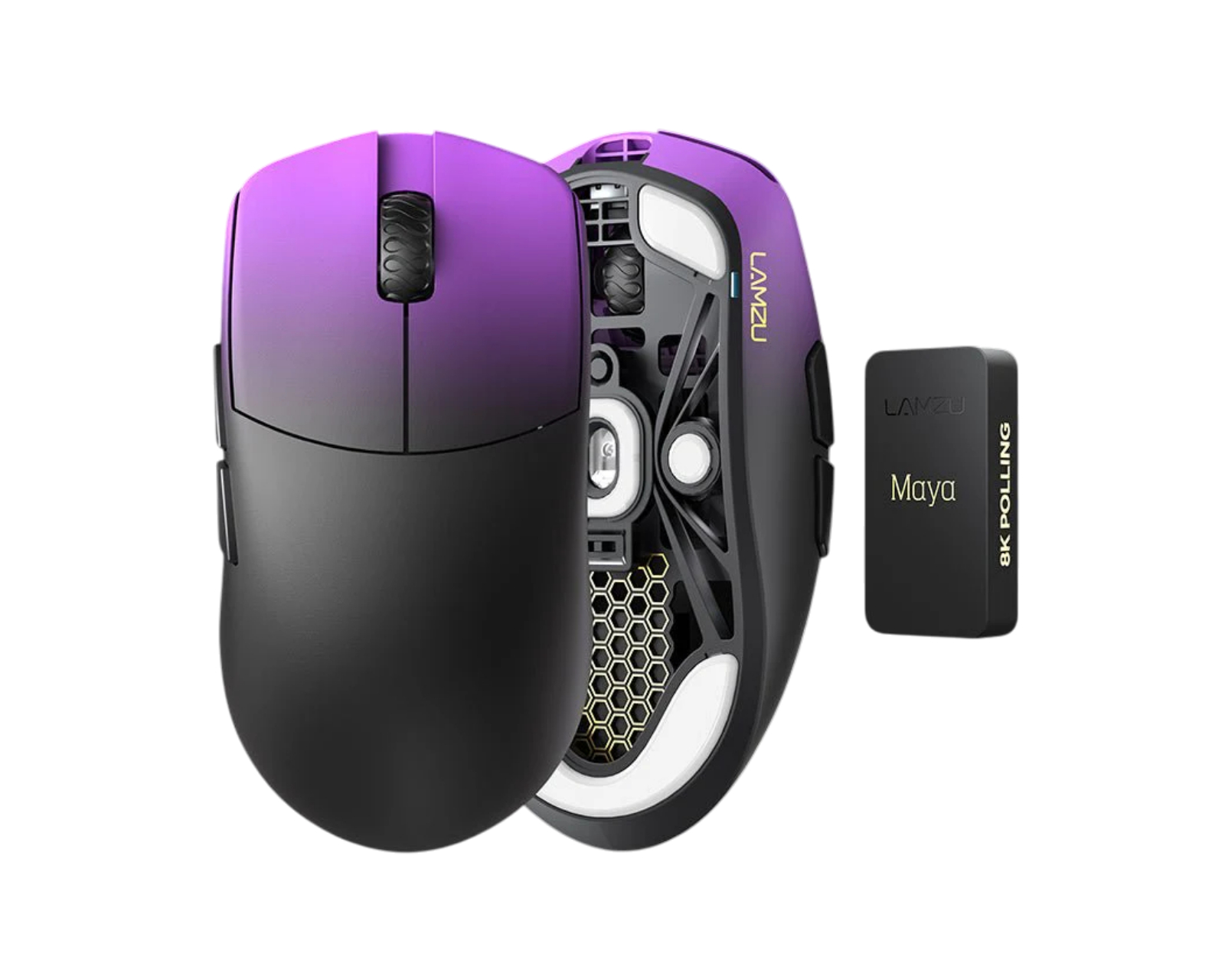 美品 LAMZU MAYA X Purple Shadow Lamzu Maya (Champion Edition) Gaming Mouse - Purple Shadow
