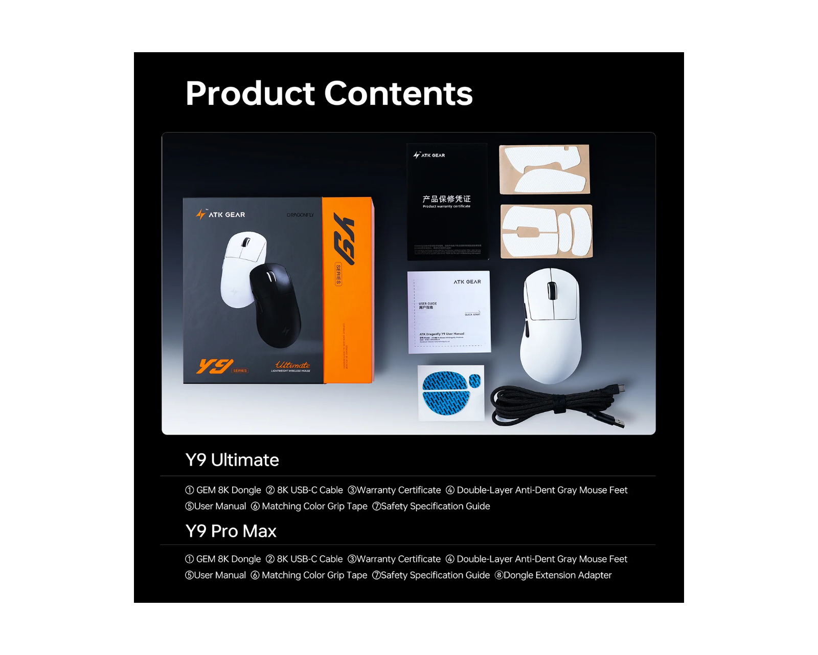 ATK Y9 Ultimate Wireless Gaming Mouse - White - MaxGaming.com