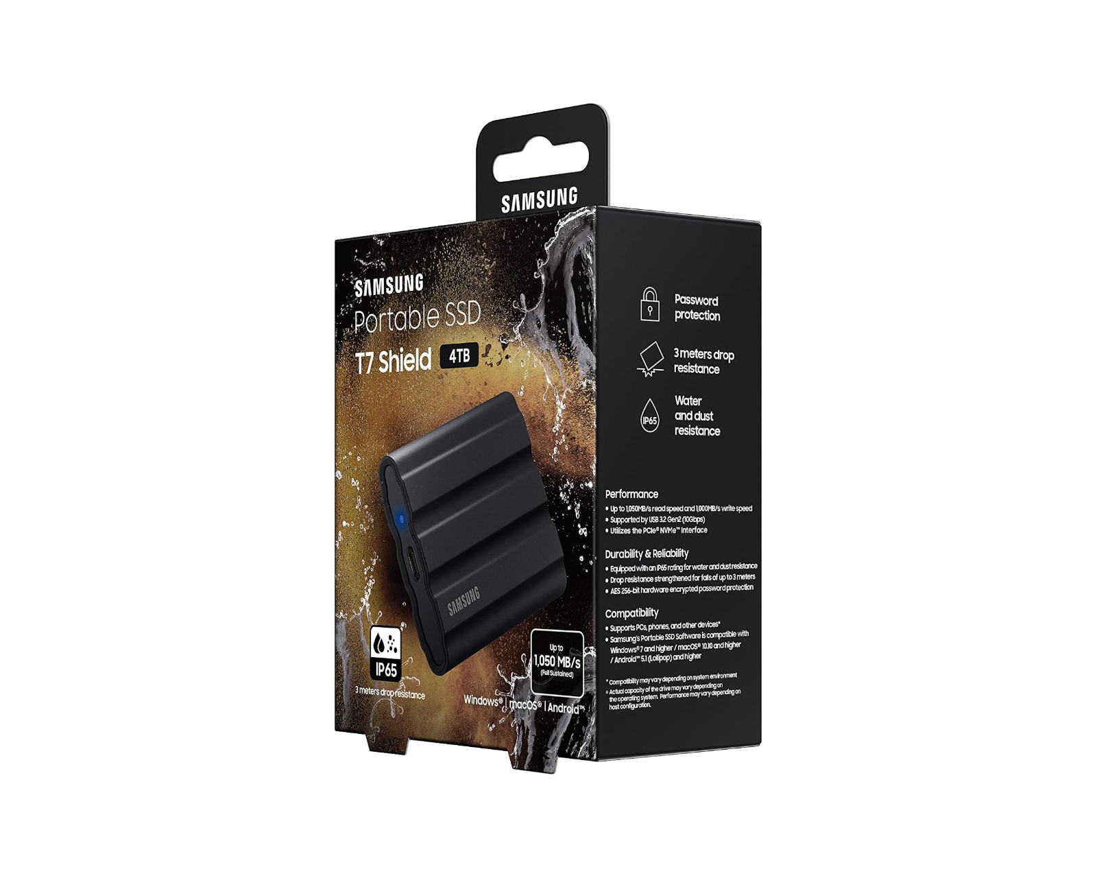 Samsung Portable SSD T7 - 4TB - Shield Black - MaxGaming.com