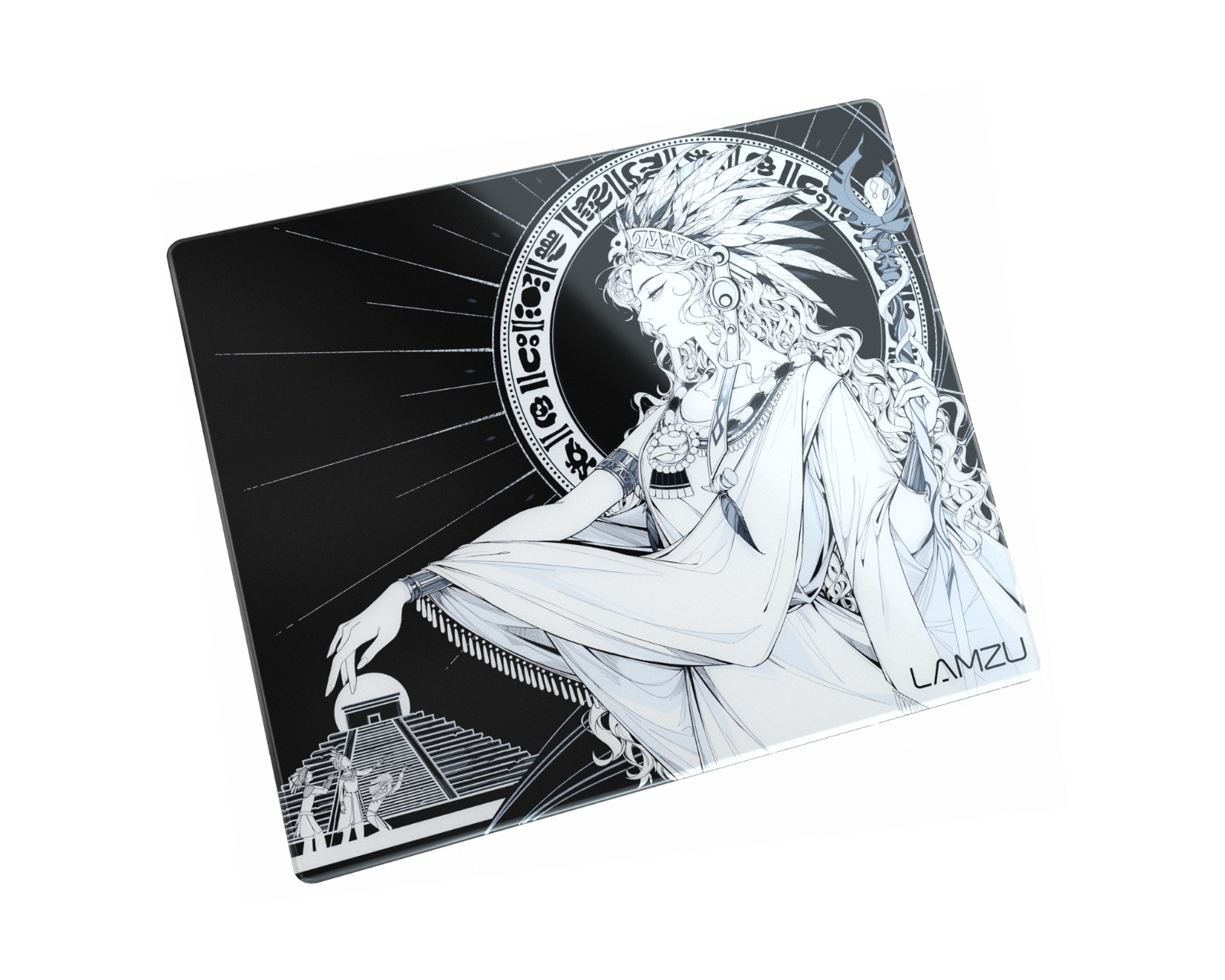 Lamzu Maya Glass Mousepad - Black/White - MaxGaming.com