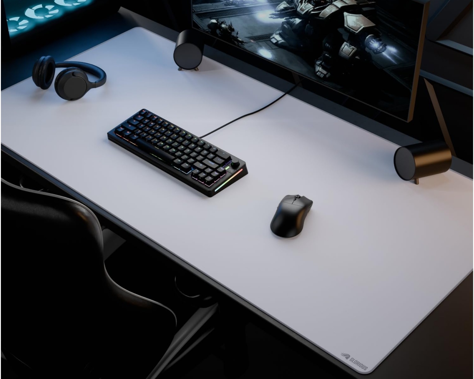 Glorious Mouse Pad 2 Large Extended Stitched White