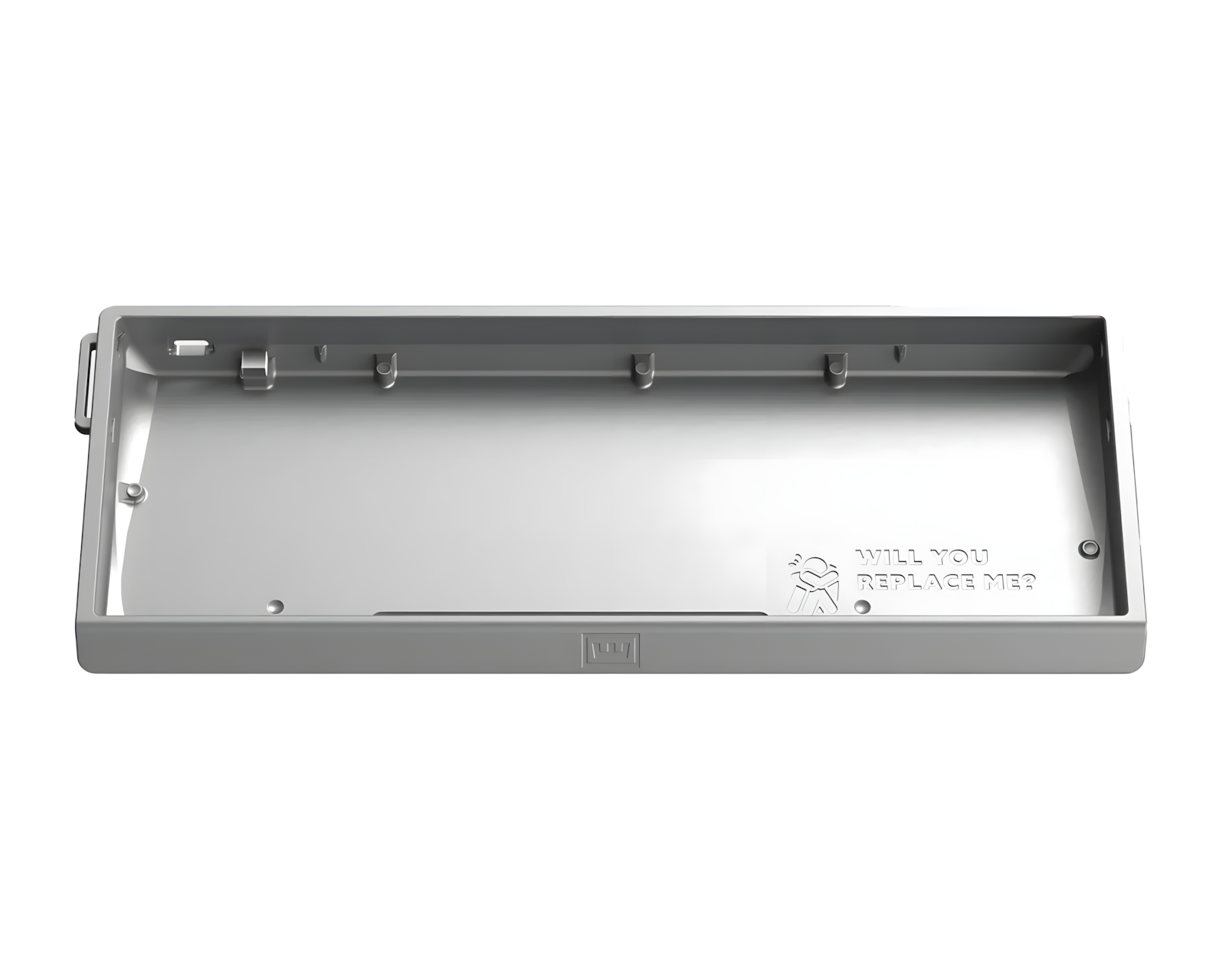 Wooting 60HE v2 純正ケース Silver アルミケース Wooting 60HE v2 Aluminum Case - Bright Silver - MaxGaming.com
