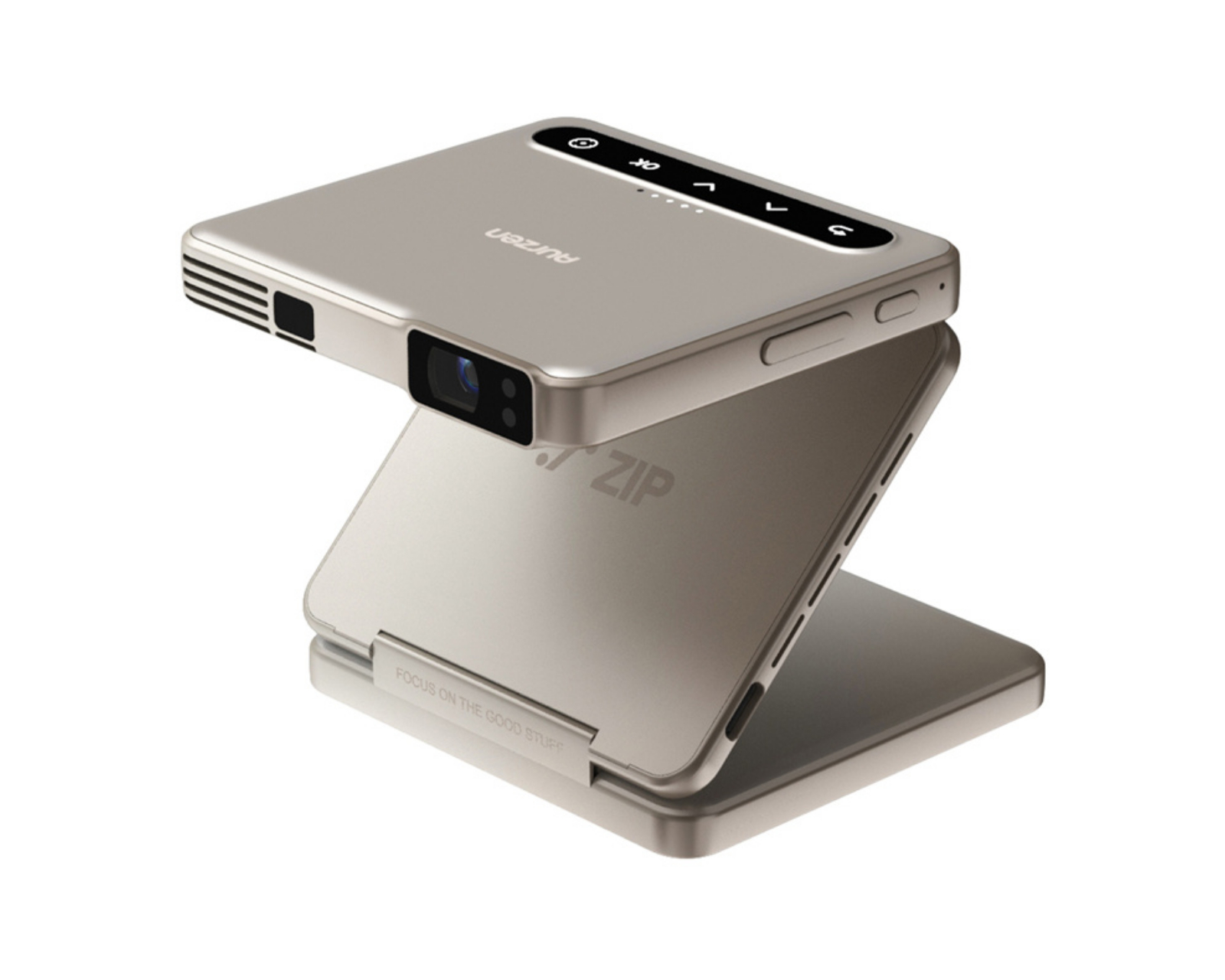 Aurzen ZIP Tri-Fold Portable Mini Projector - Gold - MaxGaming.com