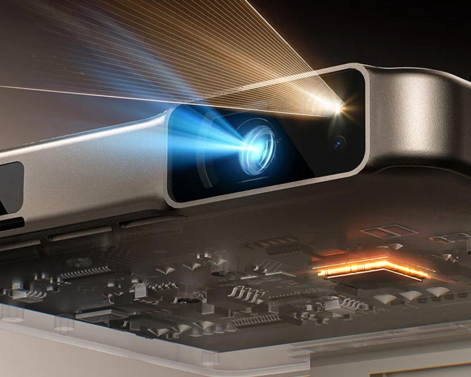 Aurzen ZIP Tri-Fold Portable Mini Projector - Gold - MaxGaming.com