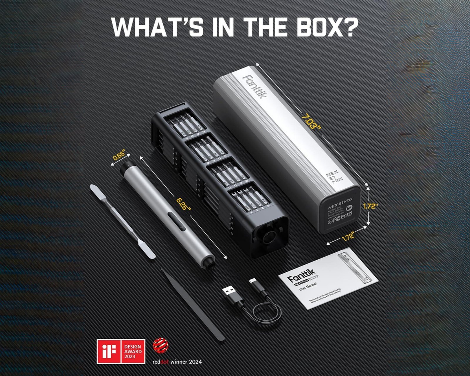 Fanttik E1 Max 3.7V Electric Screwdriver Set - Silver - MaxGaming.com