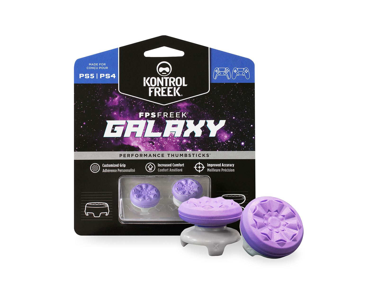 KontrolFreek FPS Freek Galaxy Performance Kit for PlayStation 5 Controller  (PS5) | Includes Performance Thumbsticks and Performance Grips | Purple