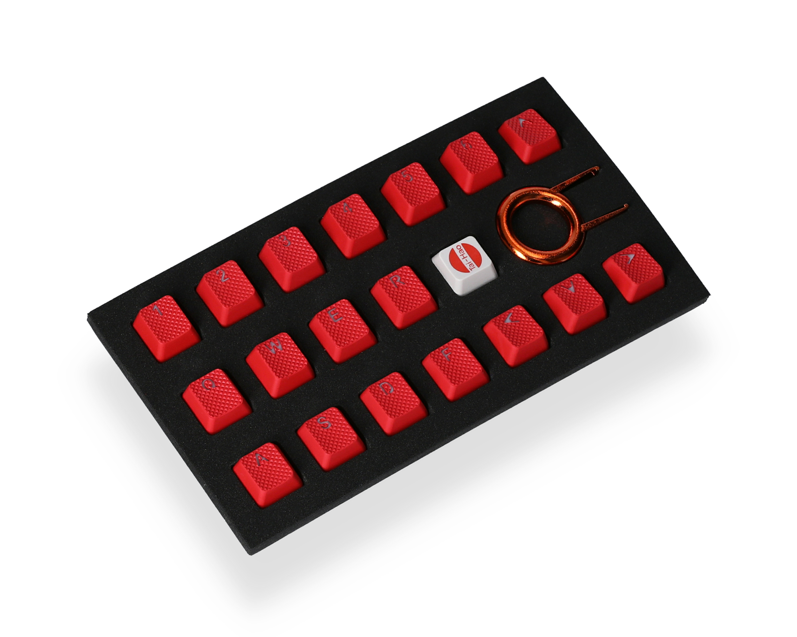 Tai-Hao 18-Key Rubber Double-shot Backlit Keycap Set - Red - MaxGaming.com