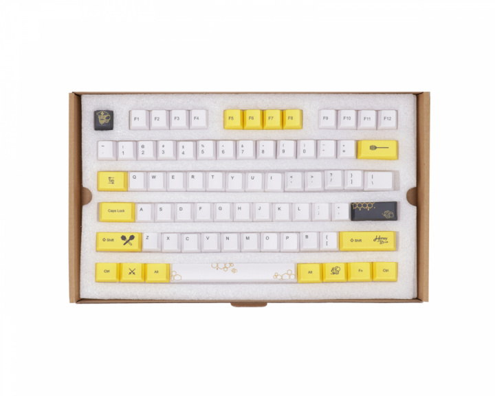 112 key PBT Dye Sublimated ANSI Keycap Set - Honeybee in the group PC Peripherals / Keyboards & Accessories / Keycaps at MaxGaming (100034)