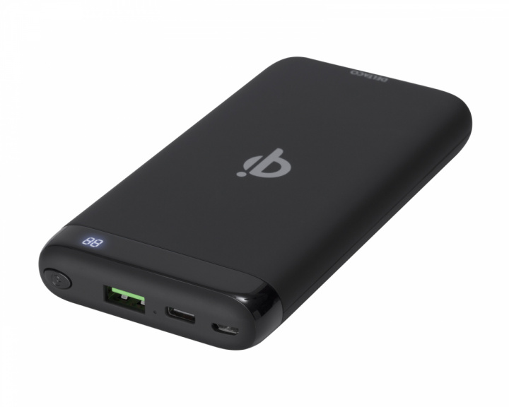 Deltaco 10000 mAh Powerbank med QI- and Quickcharging