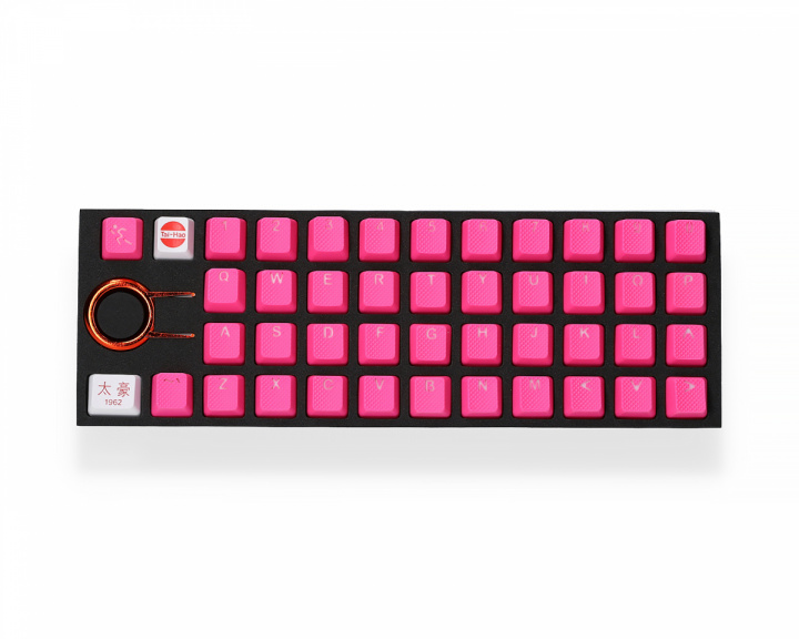 Tai-Hao 42-Key Rubber Double-shot Backlit Keycap Set - Neon Pink
