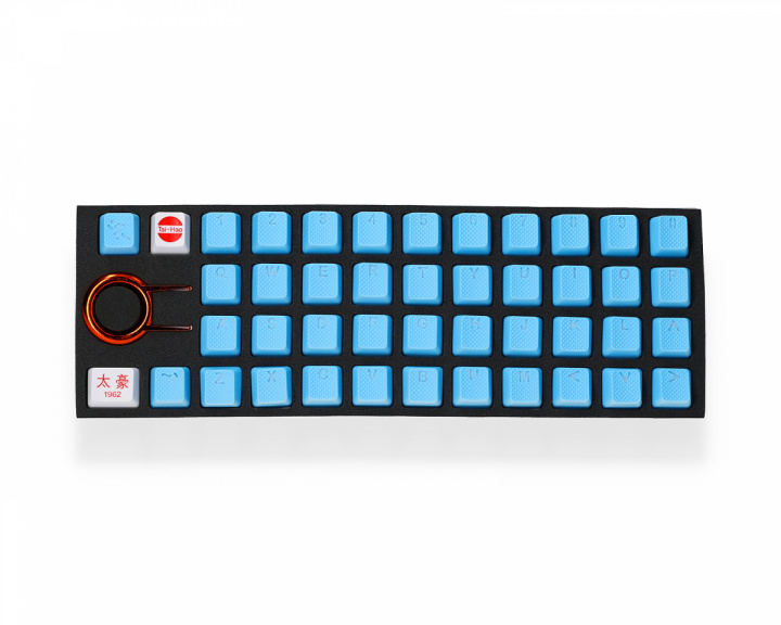 Tai-Hao 42-Key Rubber Double-shot Backlit Keycap Set - Neon Blue