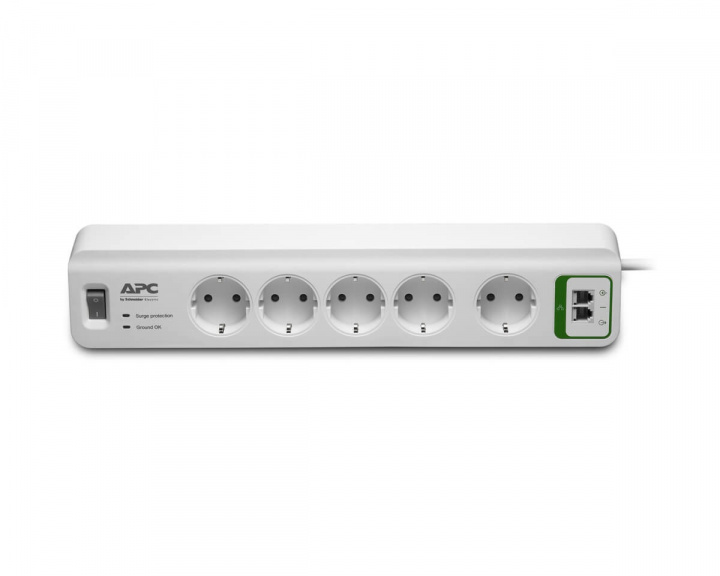 APC Power Strip with Surge Protection and Resettable Circuit Breaker White
