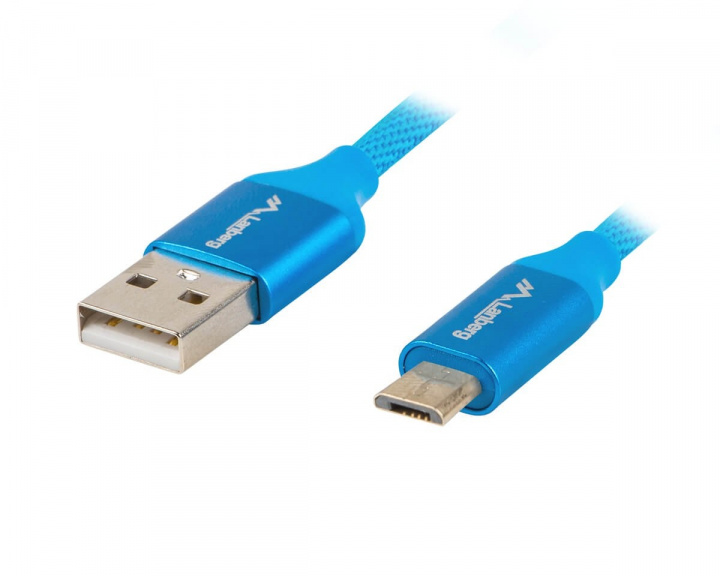 Lanberg USB 2.0 Cable Premium MICRO-B to USB 0.5m QC 3.0 Blue