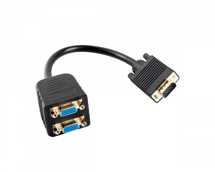 Lanberg VGA, Male to VGA, Female 2x adapter 20cm